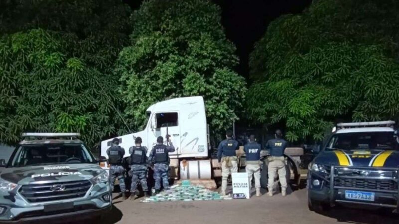 Polícia Militar e PRF apreendem 50 kg de pasta base e prendem três suspeitos em Canarana (MT)