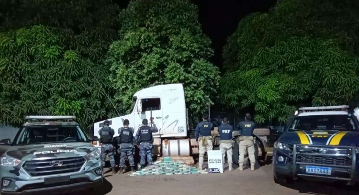 Polícia Militar e PRF apreendem 50 kg de pasta base e prendem três suspeitos em Canarana (MT)