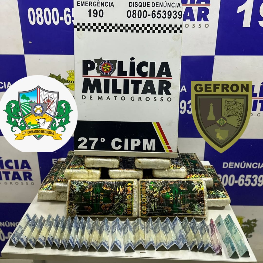 PM e Gefron prendem três homens e apreendem 16 quilos de maconha em Confresa