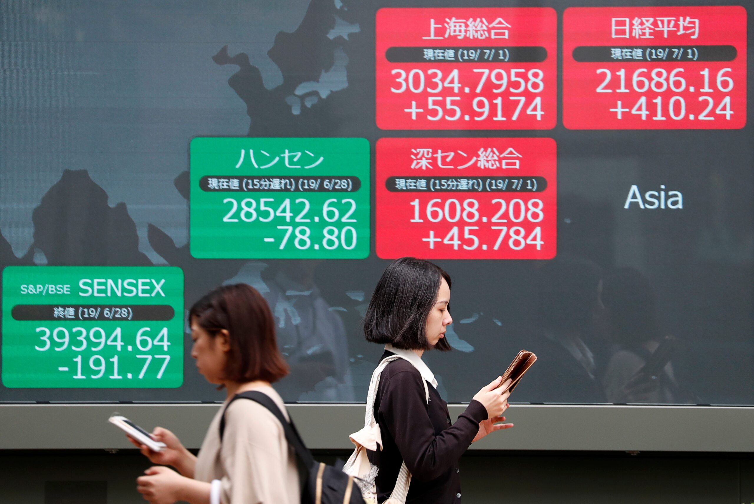 Ações na Ásia recuam após decepção com medidas da China