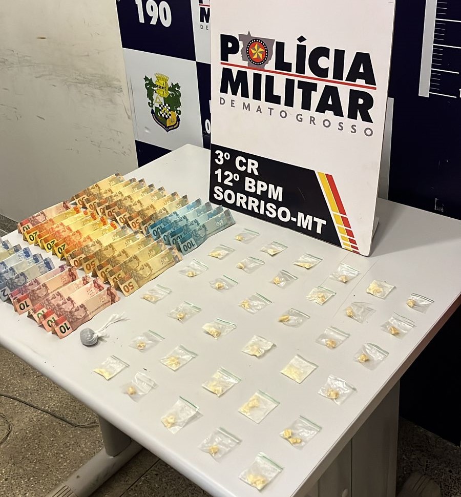 PM apreende 63 porções de drogas e prende dois homens em flagrante por tráfico