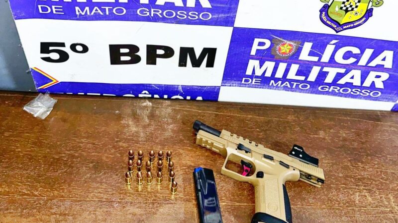 Polícia Militar prende homem com pistola sem registro em Rondonópolis