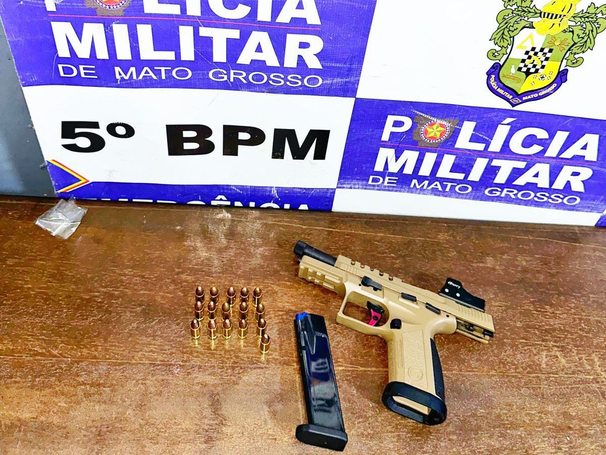 Polícia Militar prende homem com pistola sem registro em Rondonópolis