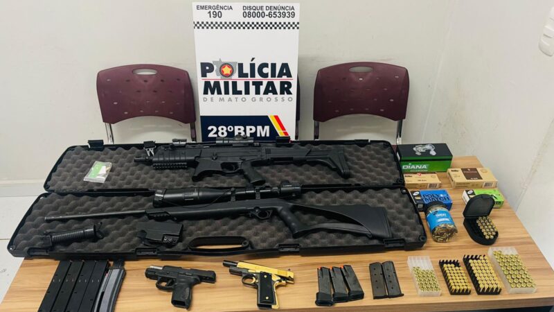 Polícia Militar detém suspeito por porte ilegal de armas e 462 munições