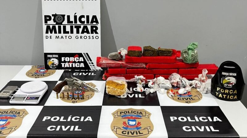 Polícias Civil e Militar desarticulam ponto de distribuição de drogas em Matupá