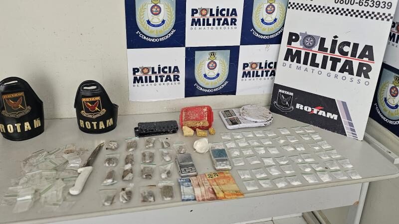 Rotam prende homem por tráfico de drogas e apreende 70 entorpecentes