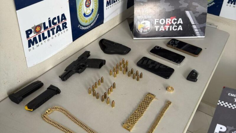 Força Tática prende homem com arma de fogo e munições em Cuiabá