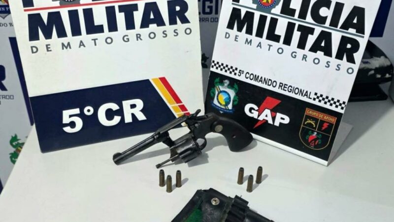 Polícia Militar prende homem que ameaçou irmão com arma de fogo em Barra do Garças