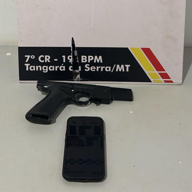 Polícia Militar prende faccionado com arma de fogo em Tangará da Serra