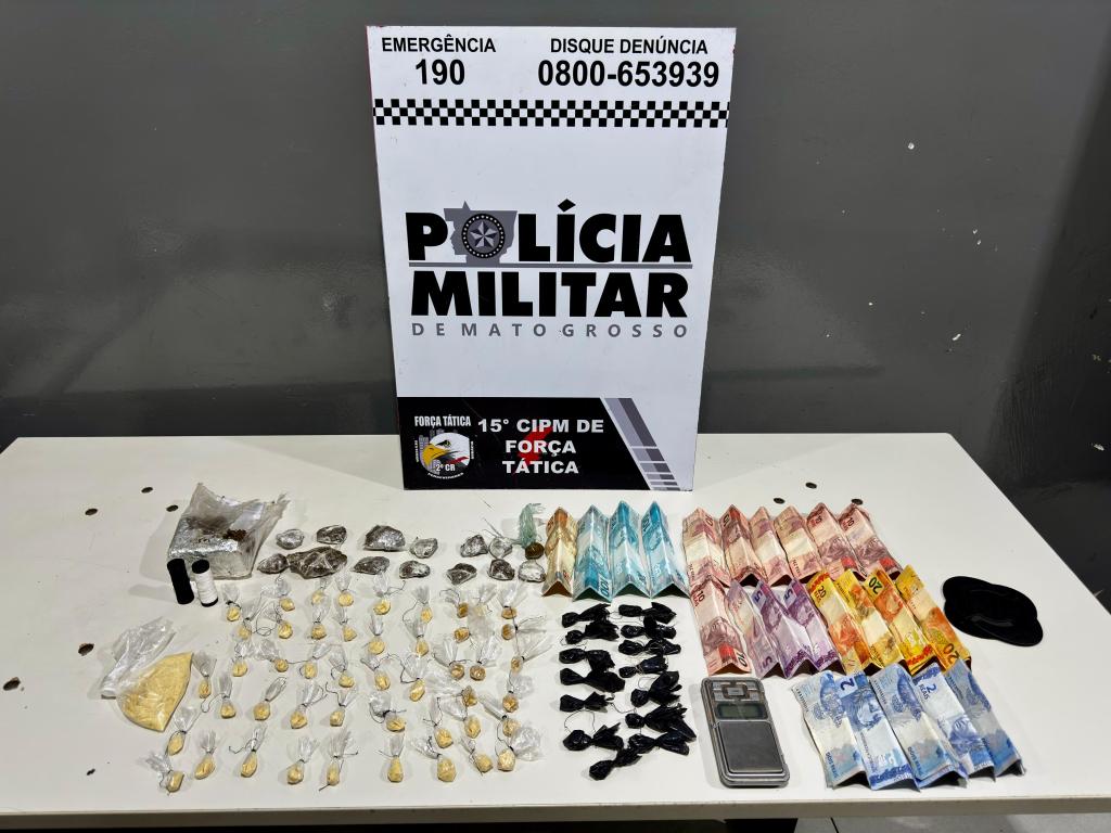 Força Tática prende casal com porções de maconha e pasta base de cocaína em Várzea Grande
