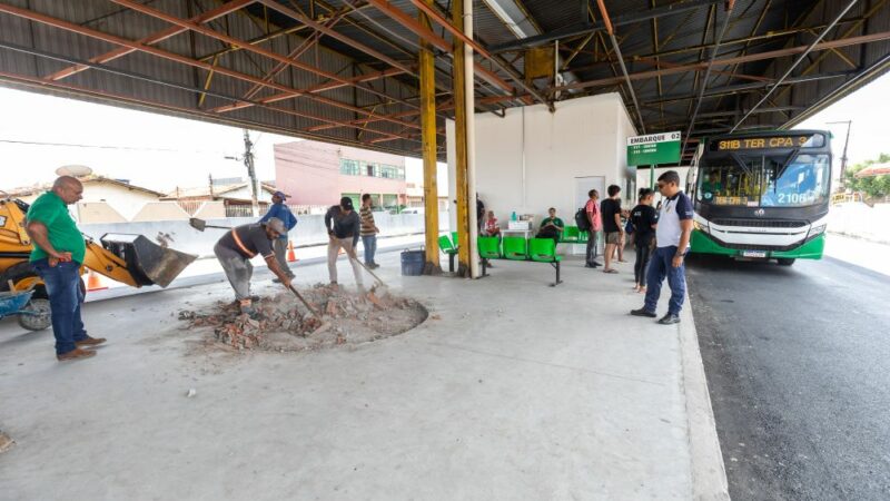 Obras no Terminal do CPA 3 melhoram acesso e circulação de ônibus e de passageiros