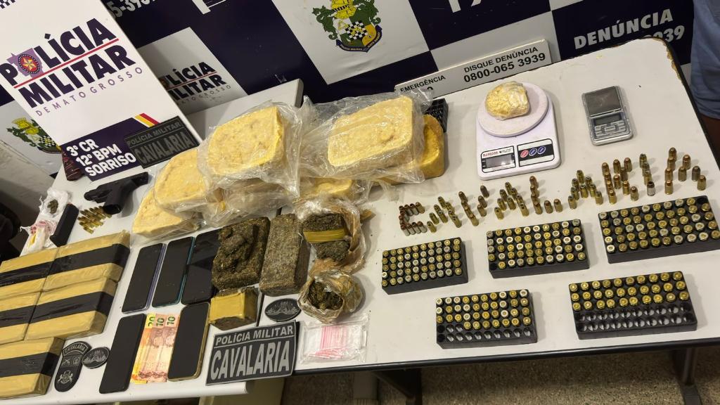 Cavalaria da PM detém oito faccionados por tráfico de drogas, apreende entorpecentes, pistolas e munições
