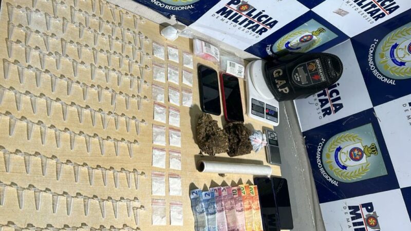 Polícia Militar detém três suspeitos por tráfico ilícito de drogas em Cuiabá