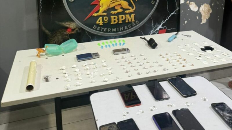 Polícia Militar prende quatro pessoas por tráfico de drogas e estelionato em Várzea Grande