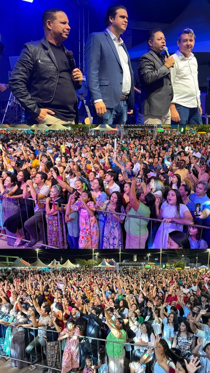 Pastor Marcos Ritela, deputado estadual Tiago Silva e Daniel e Samuel reúnem multidão histórica no Pedra 90 e superam público da Marcha para Jesus.