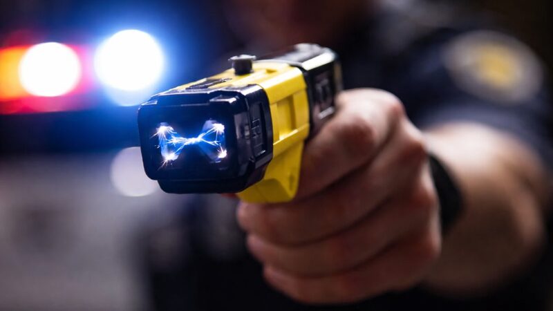 Homem enfrenta polícia com pit bull e é contido com taser